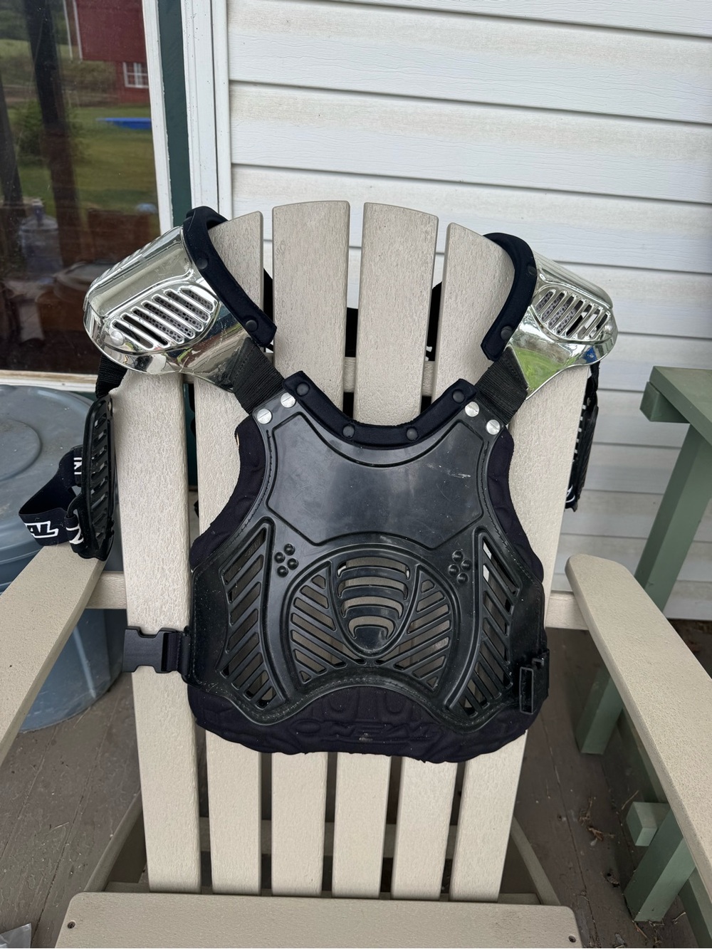 Kids Black and Silver Superhero Armor Vest - Chest Protector